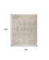 7' X 10' Gray Floral Distressed Area Rug