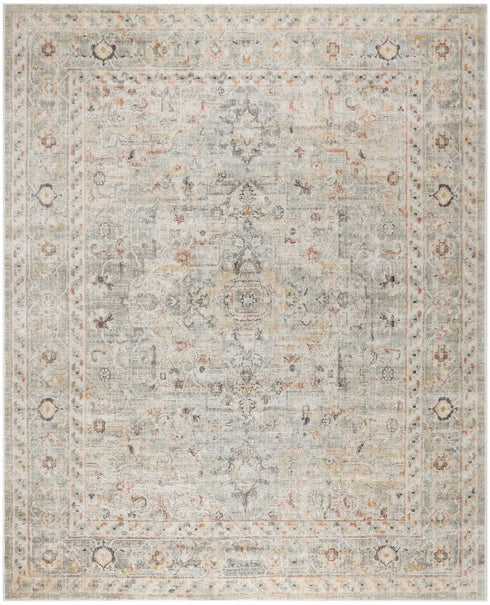 7' X 10' Gray Floral Distressed Area Rug