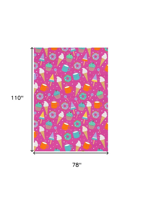 7' X 9' Pink Flatweave Area Rug