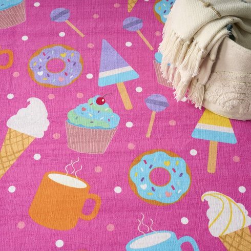 7' X 9' Pink Flatweave Area Rug