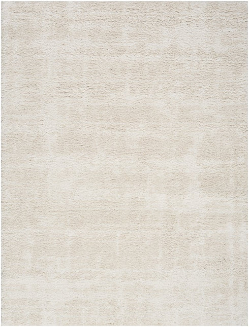 8' X 10' Beige And Ivory Abstract Shag Distressed Area Rug