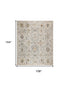 9' X 12' Gray Floral Distressed Area Rug