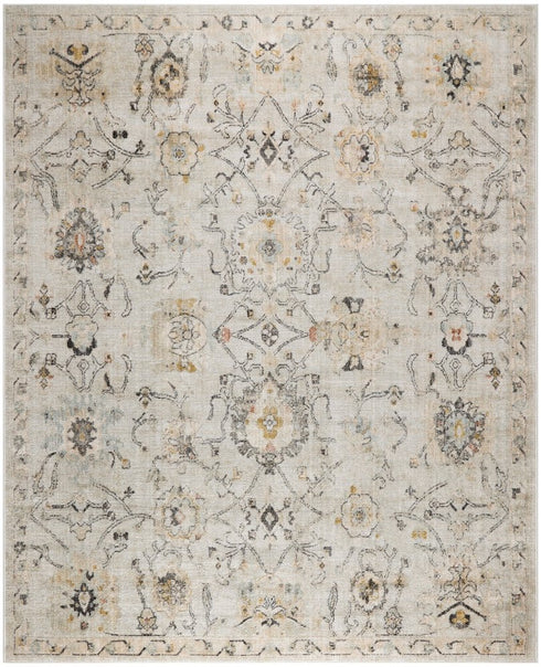 9' X 12' Gray Floral Distressed Area Rug