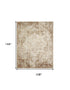 9' X 12' Brown Floral Distressed Area Rug