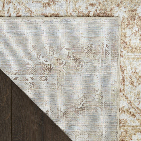 9' X 12' Brown Floral Distressed Area Rug