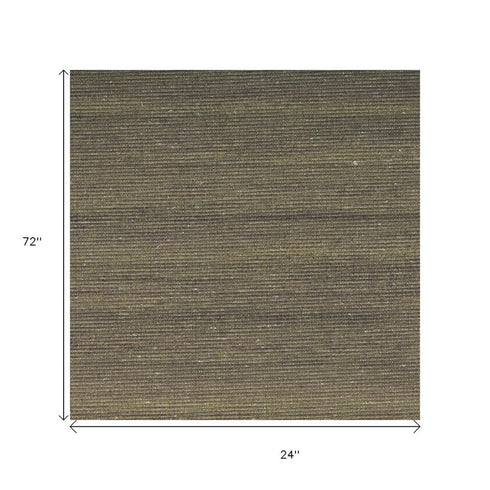 6' Green Abstract Runner Rug