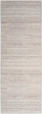 6' Ivory and Light Brown Abstract Washable Runner Rug