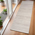 6' Ivory and Light Brown Abstract Washable Runner Rug
