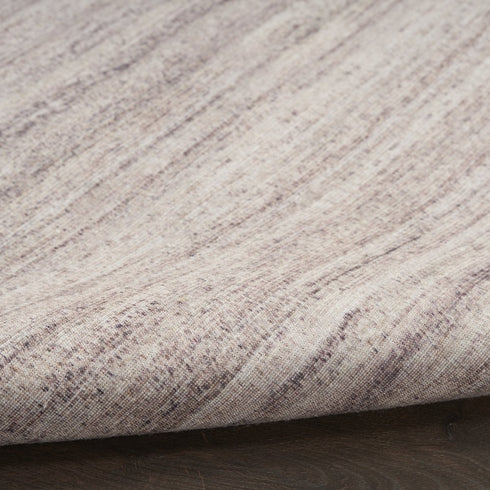 6' Ivory and Light Brown Abstract Washable Runner Rug