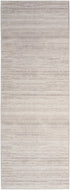 6' Ivory and Light Brown Abstract Washable Runner Rug