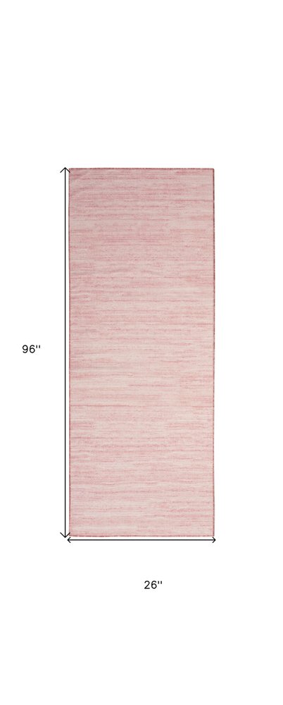 8' Pink Abstract Washable Runner Rug