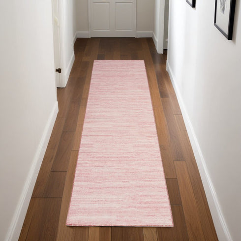 8' Pink Abstract Washable Runner Rug