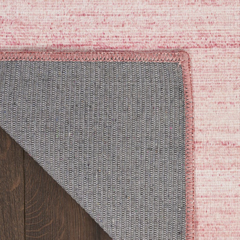 8' Pink Abstract Washable Runner Rug