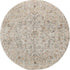 8' Light Gray Black And Yellow Floral Distressed Round Rug