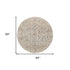8' Light Gray Black And Yellow Floral Distressed Round Rug