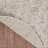 8' Light Gray Black And Yellow Floral Distressed Round Rug