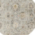 8' Black Mint Green And Ivory Floral Distressed Round Rug