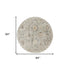 8' Black Mint Green And Ivory Floral Distressed Round Rug