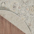 8' Black Mint Green And Ivory Floral Distressed Round Rug