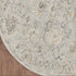 8' Black Mint Green And Ivory Floral Distressed Round Rug