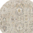 8' Cream Black And Yellow Floral Distressed Round Rug