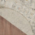 8' Cream Black And Yellow Floral Distressed Round Rug