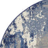 Blue Abstract Power Loom Round Rug