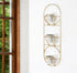Gold And White Metal 10 Ounce Oval Wall Planter