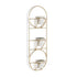 Gold And White Metal 10 Ounce Oval Wall Planter