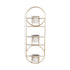 Gold And White Metal 10 Ounce Oval Wall Planter