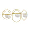 Set of Three Gold And White Metal 10 Ounce Wall Planters