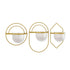 Set of Three Gold And White Metal 10 Ounce Wall Planters