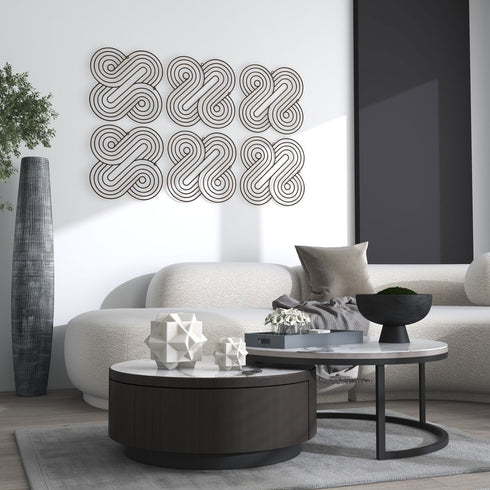 20" X 20" Bronze Metal Abstract Geometric Hanging Dimensional Sculpture