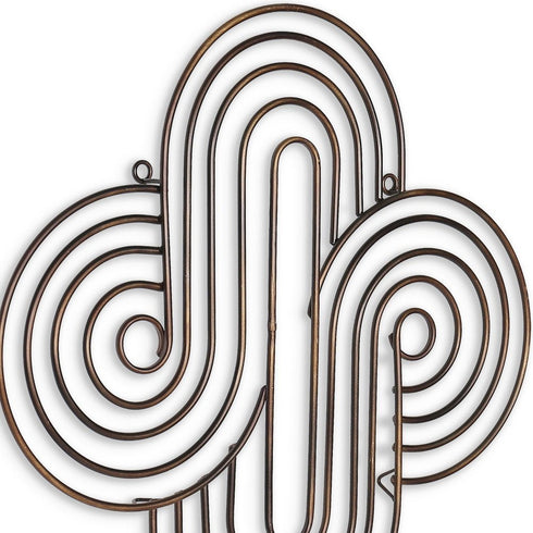 20" X 20" Bronze Metal Abstract Geometric Hanging Dimensional Sculpture
