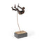 15" Bronze Resin Pole Vaulting Man Tabletop Sculpture