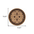 6' Ivory And Black Oriental Round Rug