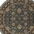 8' Blue And Black Floral Round Rug