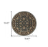 8' Blue And Black Floral Round Rug