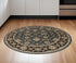 8' Blue And Black Floral Round Rug