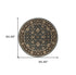 8' Blue And Black Floral Round Rug