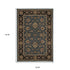 8' Blue And Black Floral Round Rug