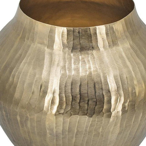 11" Gold Aluminum Round Table Vase