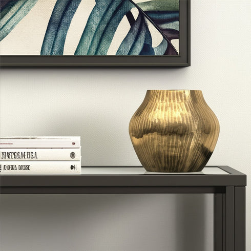 11" Gold Aluminum Round Table Vase