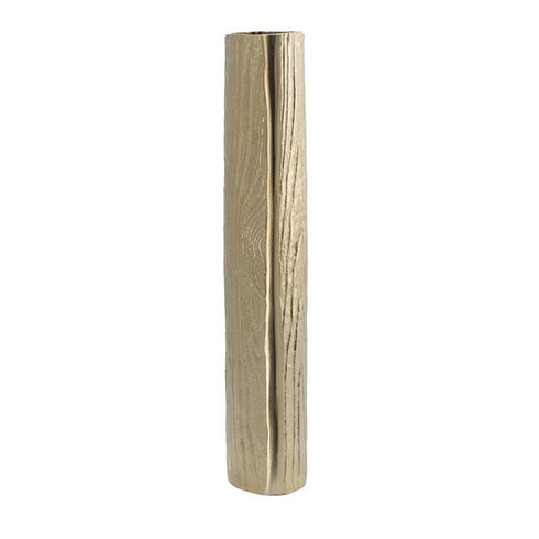15" Gold Oval Aluminum Table Vase
