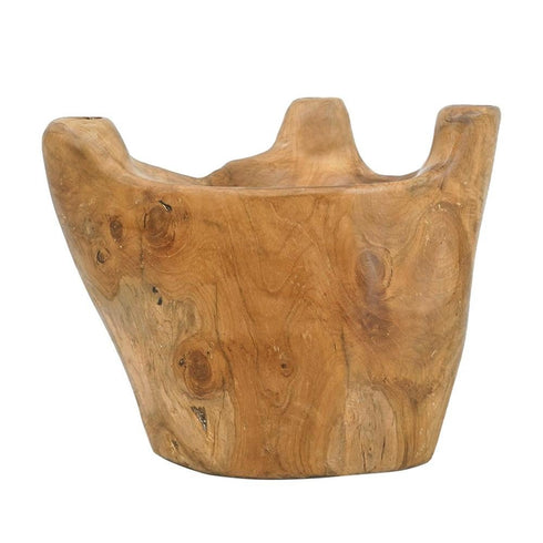 8" Natural Round Solid Wood Table Vase