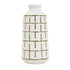 12" Ivory And Gold Geometric Cylindrical Ceramic Table Vase