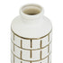 12" Ivory And Gold Geometric Cylindrical Ceramic Table Vase