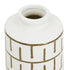 9" Ivory And Gold Geometric Round Ceramic Table Vase