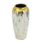 14" Gray Ivory And Gold Modern Abstract Ceramic Table Vase