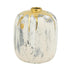 8" Gray Ivory And Gold Modern Abstract Ceramic Table Vase